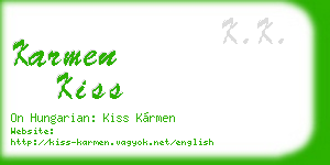 karmen kiss business card